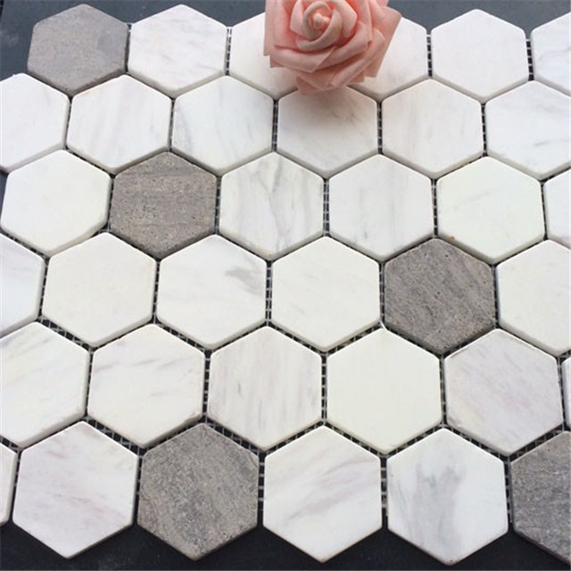 Hexagon  marble mosaic wall tile